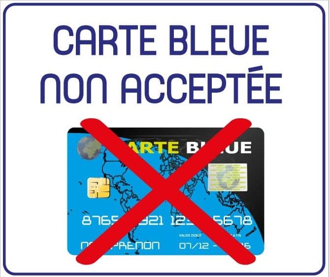 La carte bleue n'est pas acceptée pour régler le tarif ostéopathe Vannes